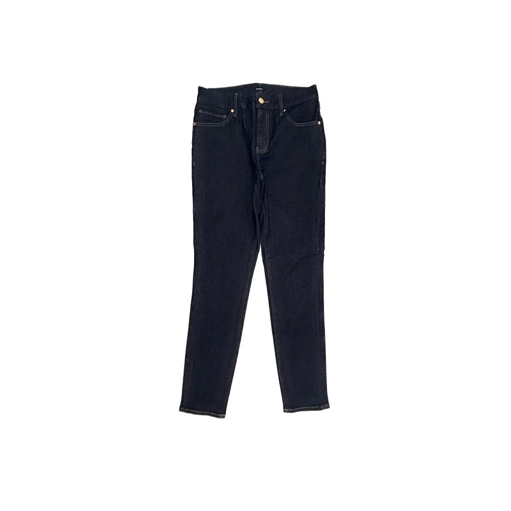 Express Skinny‎ Mid Rise Women's size M 6 8 10 Dark Wash Blue Denim jeans